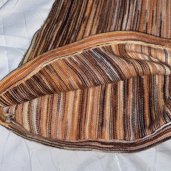 NWOT Axcess Liz Claiborne fit to flare stripe retro style tie waist top med - Picture 5 of 14